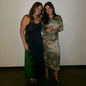 Zara Green and Camouflage Midi Dresses